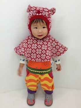「ハロウィン」｜「アイテム（ポンチョ）」を使った、たきこさん（キッズ・80cm）の秋コーディネート