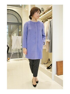 「La TOTALITE（ラトータリテ）のアイテム（ノーカラージャケット）」を使った、La TOTALITE Yuurakutyouさん（レディース・164cm）の秋コーディネート