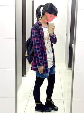 「タイツ×靴下」｜「アイテム（腕時計）」を使った、ゆっここ**さん（レディース・157cm）の秋コーディネート