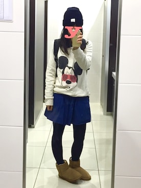 「Right-on（ライトオン）のアイテム（MA-1）」を使った、ゆっここ**さん（レディース・157cm）の冬コーディネート
