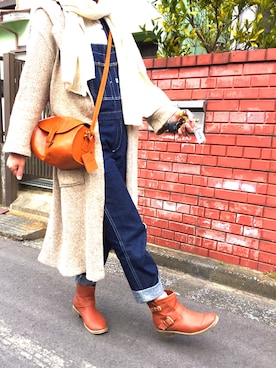 「Lee（リー）のアイテム（財布/小物）」を使った、りいさん（レディース・159cm）の冬コーディネート