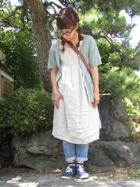 「RCWB（アールシーダブリュービー）のアイテム」を使った、mocoさん（レディース・167cm）の夏コーディネート