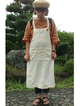 「Samansa Mos2（サマンサ モスモス）のアイテム（ハンチング/ベレー帽）」を使った、mocoさん（レディース・167cm）の夏コーディネート