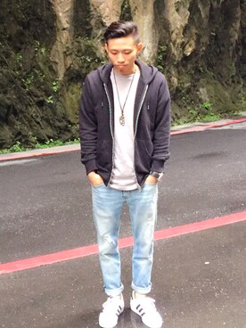 「SQUAD（スクアッド）のアイテム」を使った、Jasonさん（メンズ・167cm）の冬コーディネート