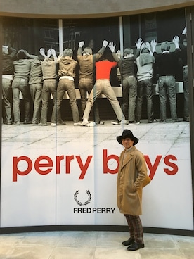 「FRED PERRY」｜「アイテム（ステンカラーコート）」を使った、Tomoya#11さん（メンズ・170cm）の冬コーディネート