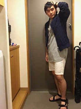 「CIAOPANIC TYPY（チャオパニックティピー）のアイテム（サンダル）」を使った、Tomoya#11さん（メンズ・170cm）の夏コーディネート