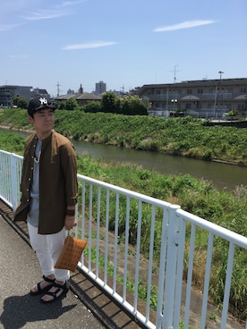 「アイテム（バングル/リストバンド）」を使った、Tomoya#11さん（メンズ・170cm・20代）の夏コーディネート