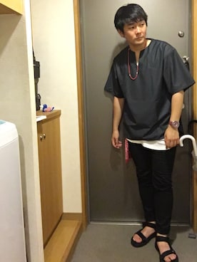 「CIAOPANIC TYPY（チャオパニックティピー）のアイテム（サンダル）」を使った、Tomoya#11さん（メンズ・170cm）の夏コーディネート