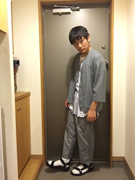 「CIAOPANIC TYPY（チャオパニックティピー）のアイテム（サンダル）」を使った、Tomoya#11さん（メンズ・170cm）の夏コーディネート
