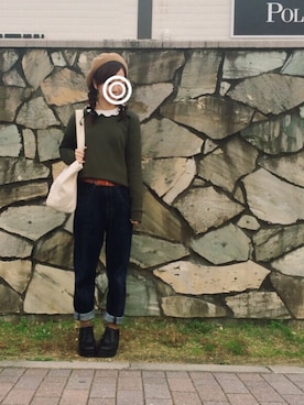 「スウェット×シャツ」｜chicoさん（レディース・148cm）の冬コーディネート