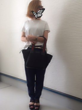 「Radiate（ラディエイト）のアイテム（パンツ）」を使った、mi♡さん（レディース・150cm）の夏コーディネート