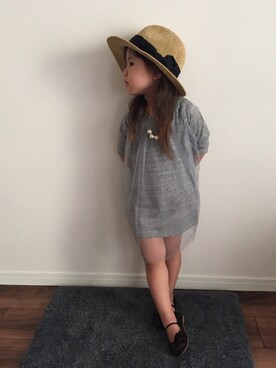 「koe（コエ）のアイテム（チュニック）」を使った、aiiiiirinさん（キッズ・100cm）の夏コーディネート