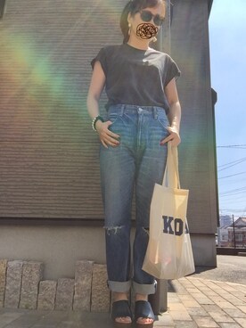 「SMELLY（スメリー）のアイテム（ピアス（両耳用））」を使った、iigg☺︎さん（レディース・155cm）の夏コーディネート