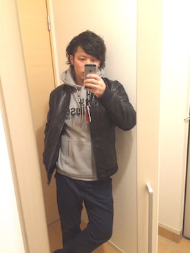 「Deviluse（Deviluse）のアイテム（パンツ）」を使った、夏樹♂さん（メンズ・174cm）の冬コーディネート