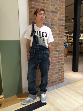 「TYPE BLUE（タイプブルー）のアイテム（サロペット/オーバーオール）」を使った、takuroさん（メンズ・163cm）の夏コーディネート