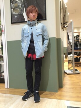 「TYPE BLUE（タイプブルー）のアイテム（デニムジャケット）」を使った、takuroさん（メンズ・163cm）の冬コーディネート