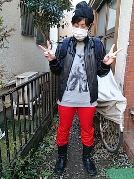 「hiromichi BY HIROMICHI NAKANO（ヒロミチ バイ ヒロミチナカノ）のアイテム（パンツ）」を使った、ちゅうさん（メンズ・173cm）の冬コーディネート