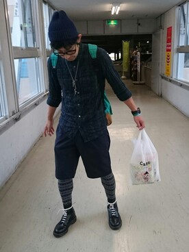 「hiromichi BY HIROMICHI NAKANO（ヒロミチ バイ ヒロミチナカノ）のアイテム（トップス）」を使った、ちゅうさん（メンズ・173cm）の秋コーディネート
