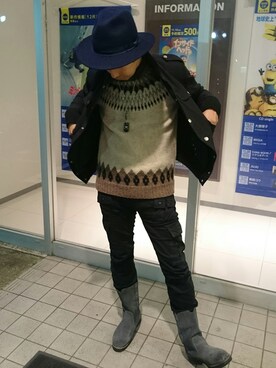 「hiromichi BY HIROMICHI NAKANO（ヒロミチ バイ ヒロミチナカノ）のアイテム（ブーツ）」を使った、ちゅうさん（メンズ・173cm）の秋コーディネート