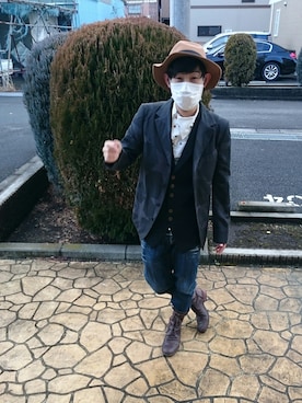 「hiromichi BY HIROMICHI NAKANO（ヒロミチ バイ ヒロミチナカノ）のアイテム（ブーツ）」を使った、ちゅうさん（メンズ・173cm）の冬コーディネート