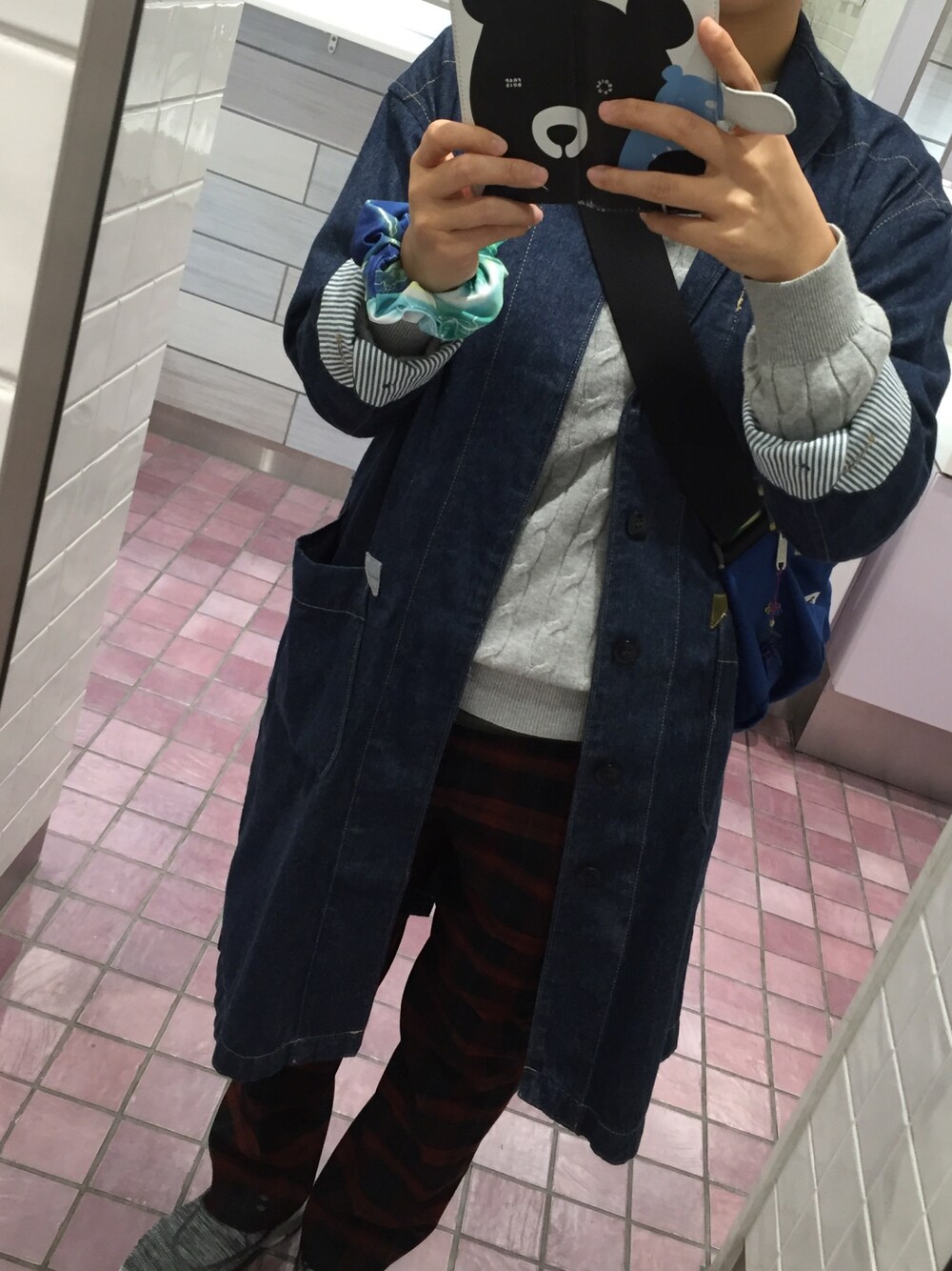 「UNIQLOのアイテム（ニット/セーター、グレー系）」を使った、ゆうき。さん（レディース・159cm）の秋コーディネートの1枚目の写真
