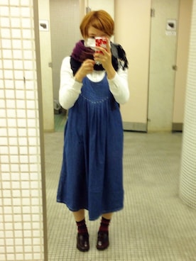 「トイレから失礼しやす」｜「アイテム（その他シューズ）」を使った、かとななさん（レディース・156cm）の秋コーディネート