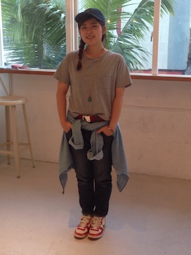 「stussywomen」｜「アイテム（ブルゾン）」を使った、みっぽさん（レディース・151cm）の秋コーディネート