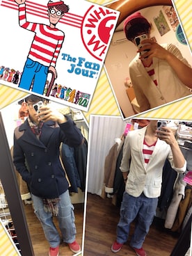 「TOPMAN（トップマン）のアイテム（ピーコート）」を使った、りょーかもさん（メンズ・172cm）の冬コーディネート