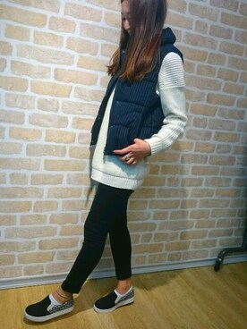 「INNOCENT BLUE（イノセントブルー）のアイテム（ジャケット/アウター）」を使った、nanaminさん（レディース・161cm）の冬コーディネート
