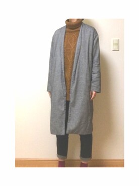「rivet & surge（リベットアンドサージ）のアイテム（ノーカラージャケット）」を使った、moiさん（レディース・162cm）の秋コーディネート