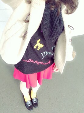 「axes femme（アクシーズファム）のアイテム（ダッフルコート）」を使った、ＬＩＳＡさん（レディース・156cm）の秋コーディネート