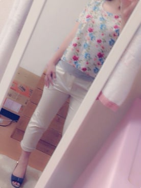 「花柄 トップス」｜Rihoさん（レディース・167cm）の夏コーディネート