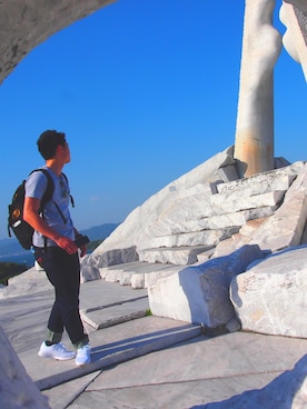 「ny（エヌワイ）のアイテム」を使った、KAWATA さん（メンズ・174cm）の夏コーディネート