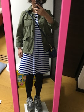 「Marc by Marc Jacobs（マークバイマークジェイコブス）のアイテム（ミリタリージャケット）」を使った、piyoさん（レディース・150cm）の秋コーディネート