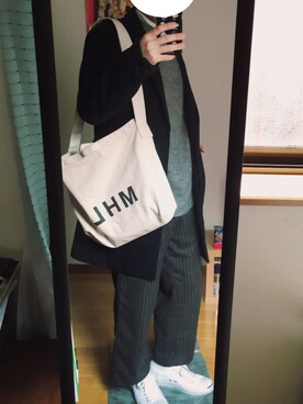 「ジャックパーセル」｜「アイテム（チェスターコート）」を使った、けんたろうさん（メンズ・172cm）の冬コーディネート