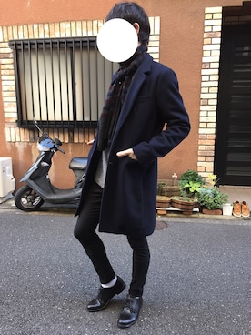 「FREAK'S STORE（フリークスストア）のアイテム（レインシューズ）」を使った、けんたろうさん（メンズ・172cm）の冬コーディネート