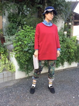 「迷彩パンツ」｜yumiさん（レディース・159cm・30代）の秋コーディネート