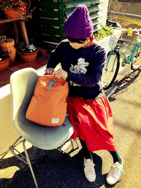 「アイテム（バックパック/リュック）」を使った、yumiさん（レディース・159cm・30代）の冬コーディネート