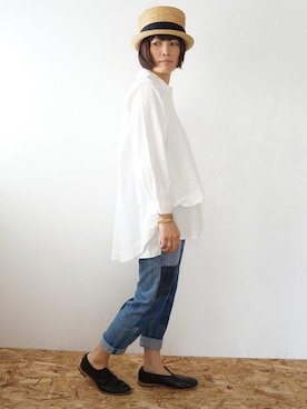 「YOUSED（ユーズド）のアイテム」を使った、yumiさん（レディース・159cm）の夏コーディネート