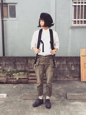 「アイテム（カーゴパンツ）」を使った、yumiさん（レディース・159cm）の秋コーディネート