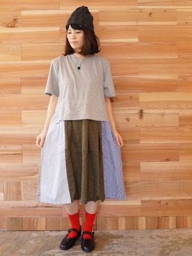 「アイテム（ハンチング/ベレー帽）」を使った、yumiさん（レディース・159cm・30代）の春コーディネート