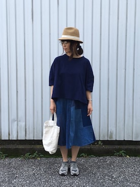 「アイテム（バッグ、ホワイト系）」を使った、yumiさん（レディース・159cm）の春コーディネート