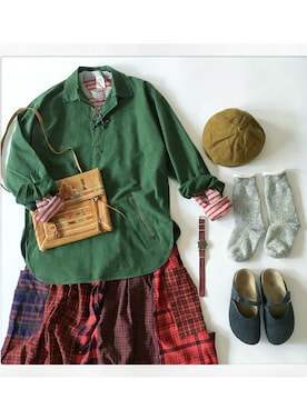 「アイテム（ソックス/靴下）」を使った、yumiさん（レディース・159cm・30代）の秋コーディネート