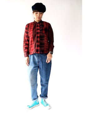 「アイテム（ハンチング/ベレー帽）」を使った、yumiさん（レディース・159cm・30代）の秋コーディネート