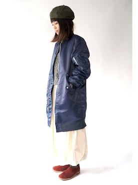 「アイテム（ナイロンジャケット）」を使った、yumiさん（レディース・159cm）の秋コーディネート