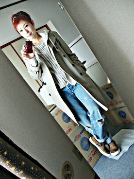 「monkey bite（モンキーバイト）のアイテム」を使った、いしこさん（レディース・157cm）の春コーディネート