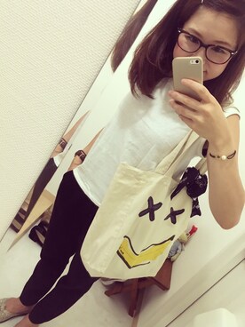 「MAISON SCOTCH（メゾンスコッチ）のアイテム（バッグ）」を使った、おかなさん（レディース・158cm）の夏コーディネート
