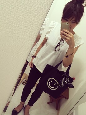 「GINETTE（ジネット）のアイテム」を使った、おかなさん（レディース・158cm）の夏コーディネート