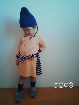 「Smoothy（スムージー）のアイテム（ワンピース/ドレス）」を使った、cocococoさん（キッズ・90cm）の春コーディネート