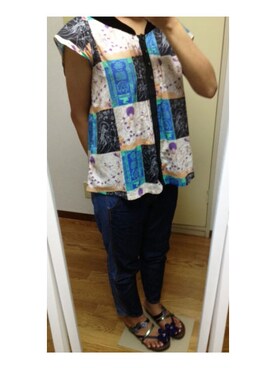 「kuskus（クスクス）のアイテム」を使った、わさびさん（レディース・156cm）の夏コーディネート